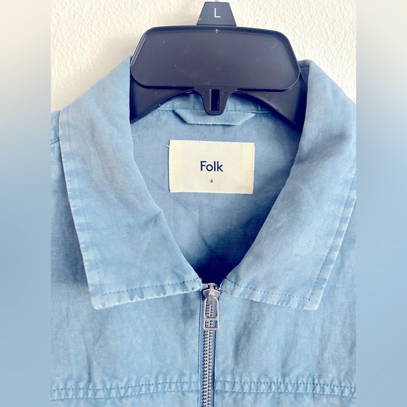 Folk Raft Cotton-Linen Zip Up Jacket - Picture 6 of 7